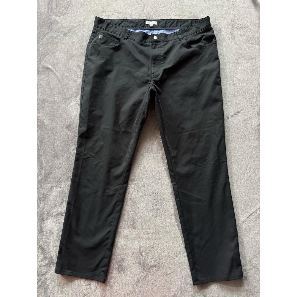 Peter Millar Crown Men's Black Pilot Flat‎ Front Trouser Pants Golf Sz 40